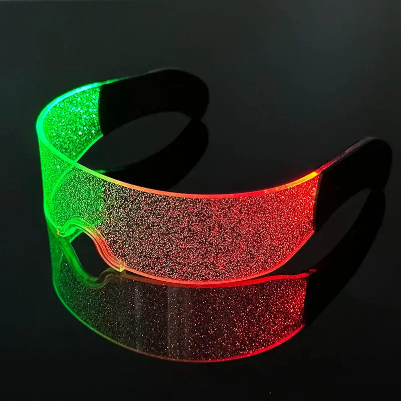 Led Luminous Glasses Bar Masquerade Concert Rave Goggles Rainbow Space Robot Futuristic Led DJ LIGHT Glasses Star Y2k Glasses - ToylandEU