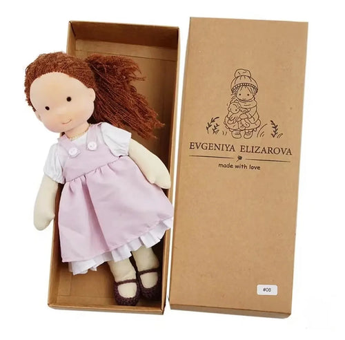 Adorable Handmade Waldorf Plush Doll Girl with Native Enamel Design ToylandEU.com Toyland EU