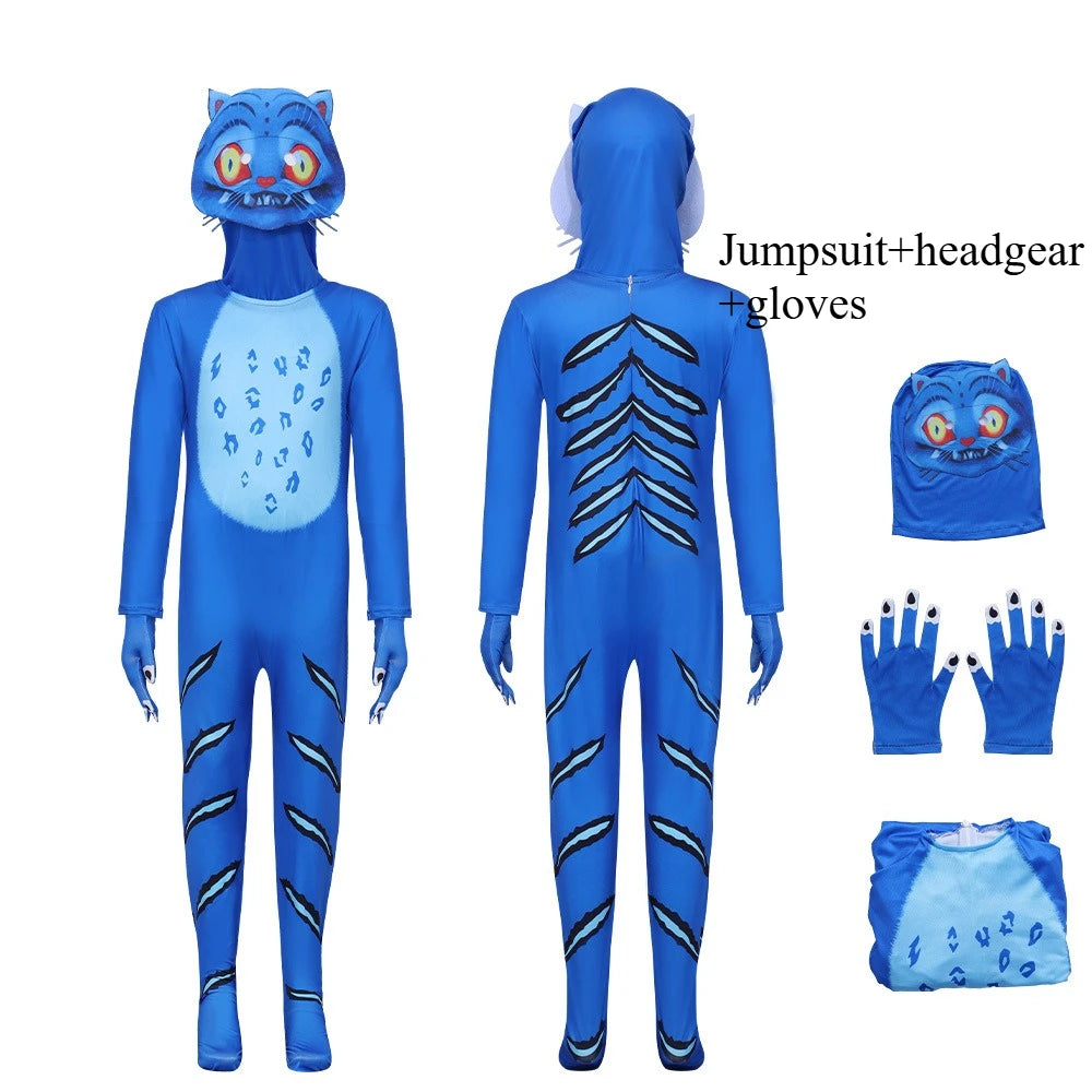 Kids Cosplay Costume | Tiger Animal Suit | Polyester Blend | Boys Girls Set