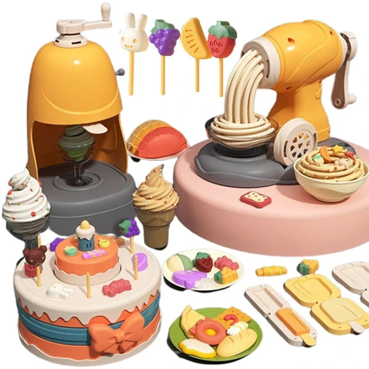 Creative 3D Plasticine Noodle Maker Kit - 12 Color DIY Clay Set for Kids