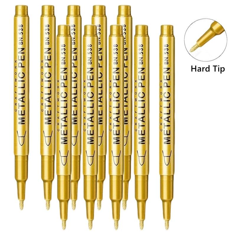 Metallic Paint Pens | Brush Tip Nib | Non Erasable Ink | 1 To 50 Pack