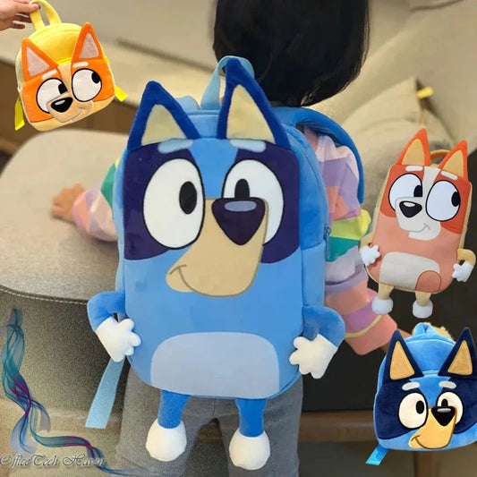 Bluey Cartoon Family Plush Backpack - Children's Fun Snack Bag, Versatile Kids' Gift for Picnics and Travel