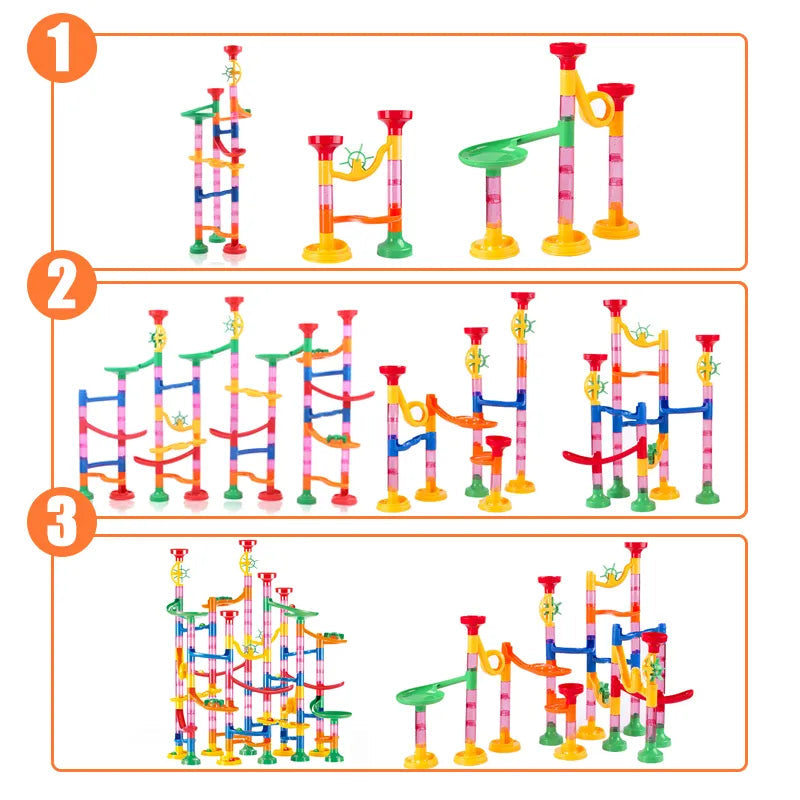 Marble Race Track Building Blocks for Kids with DIY Construction Kit - ToylandEU