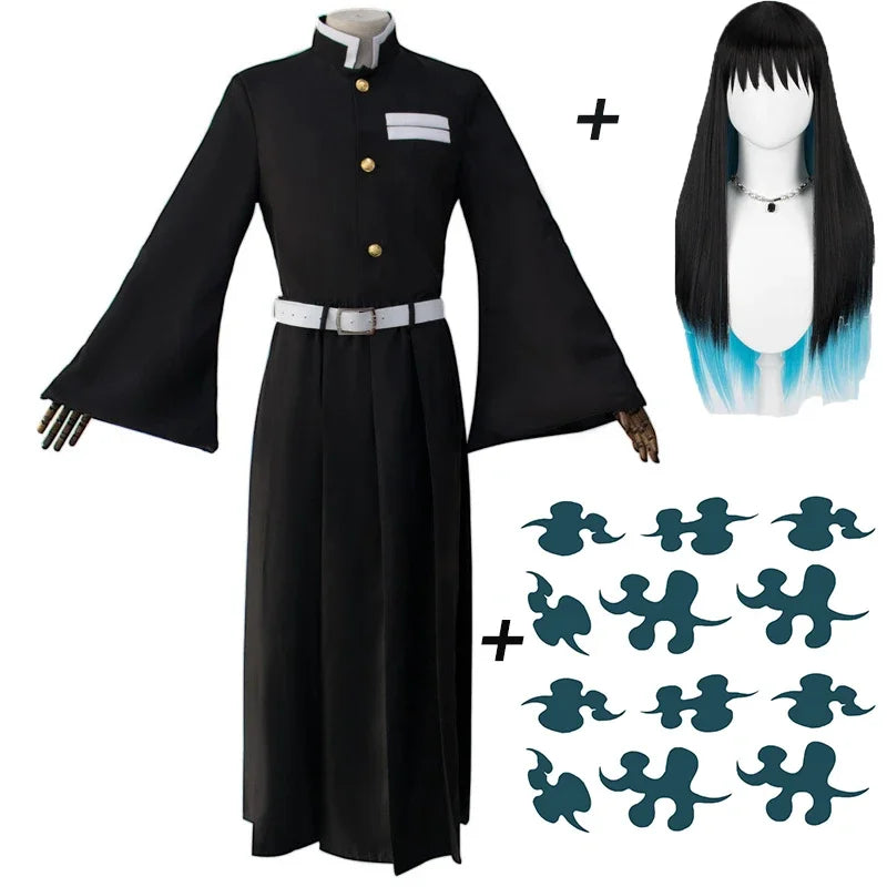 Demon Slayer Cosplay Costume | Knit Kimono With Wig | Unisex Adult | Halloween