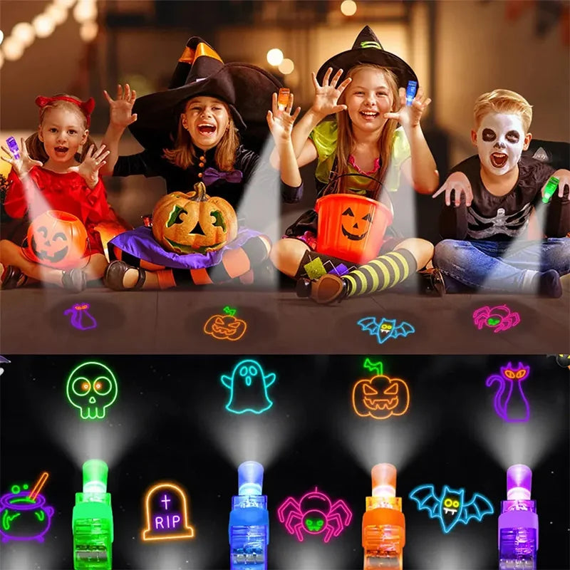 Finger Projector Rings | LED Spooky Patterns | Holiday Glow | Kids Props