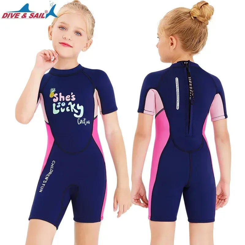 Girls Neoprene Wetsuit 2.5mm Keeps Warm Winter Swimming - ToylandEU