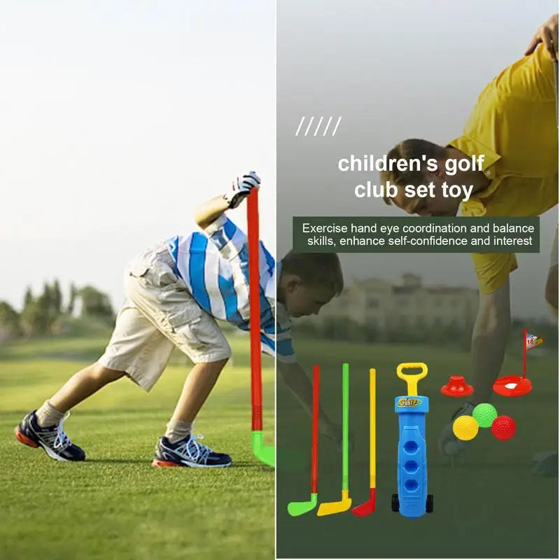 Kids Portable Golf Set with Golf Cart for Parent-Child Golfing Fun