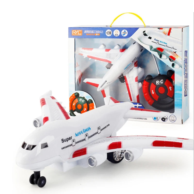 RC Remote Control Electric Airplane Toy for Kids - Musical Lighting and DIY Features for Outdoor Fun