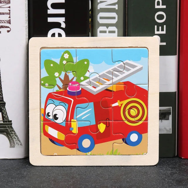 Wooden Jigsaw Puzzle | 11x11 cm | 3D Puzzle | Animal Cartoon Theme