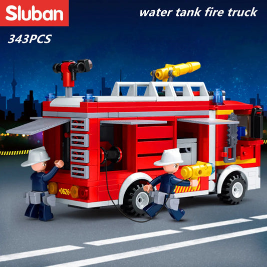 City Fire Fighter Building Block Toy Set by Sluban - 343PCS Bricks B0626 - ToylandEU