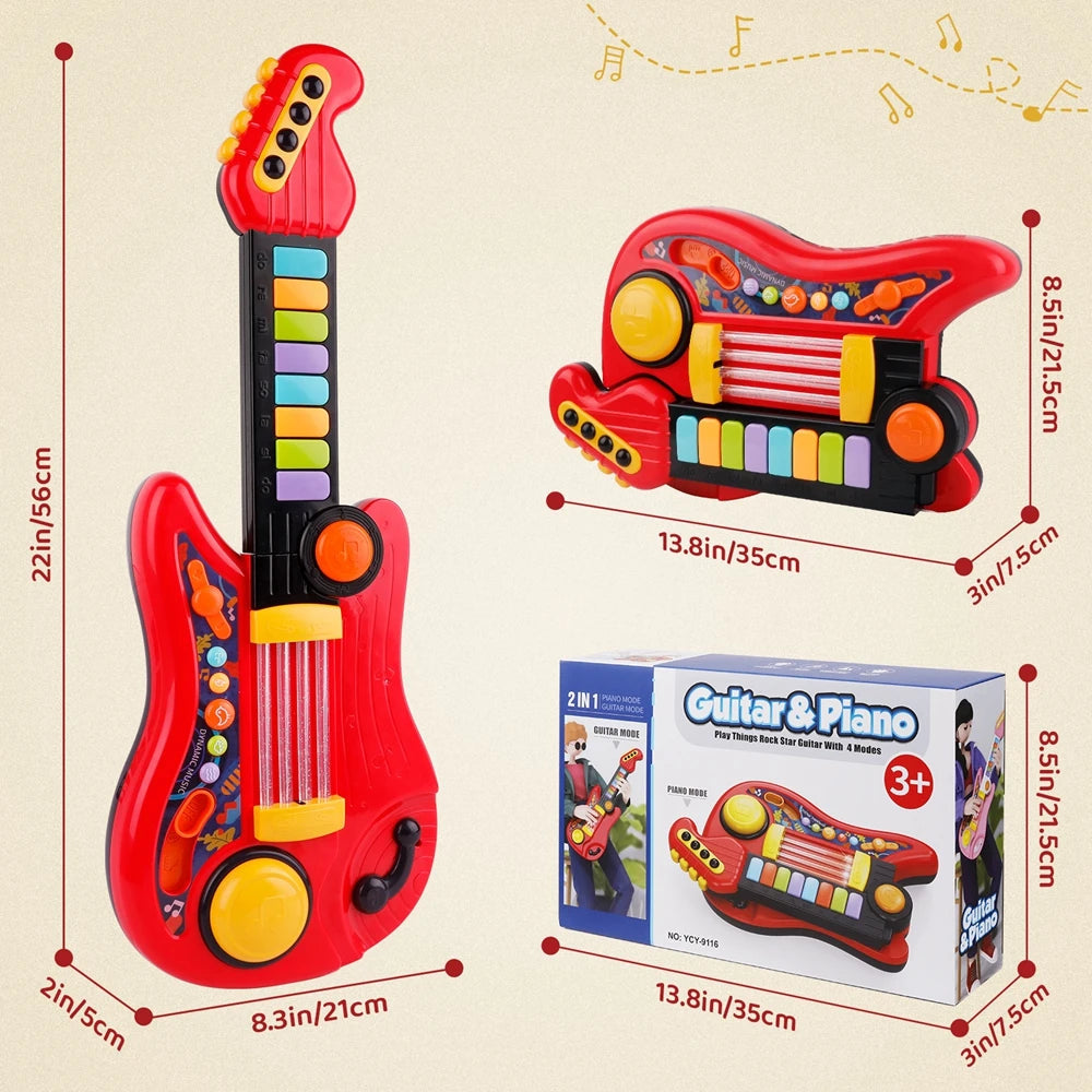 Electric 2-In-1 Kids Guitar and Piano Toy