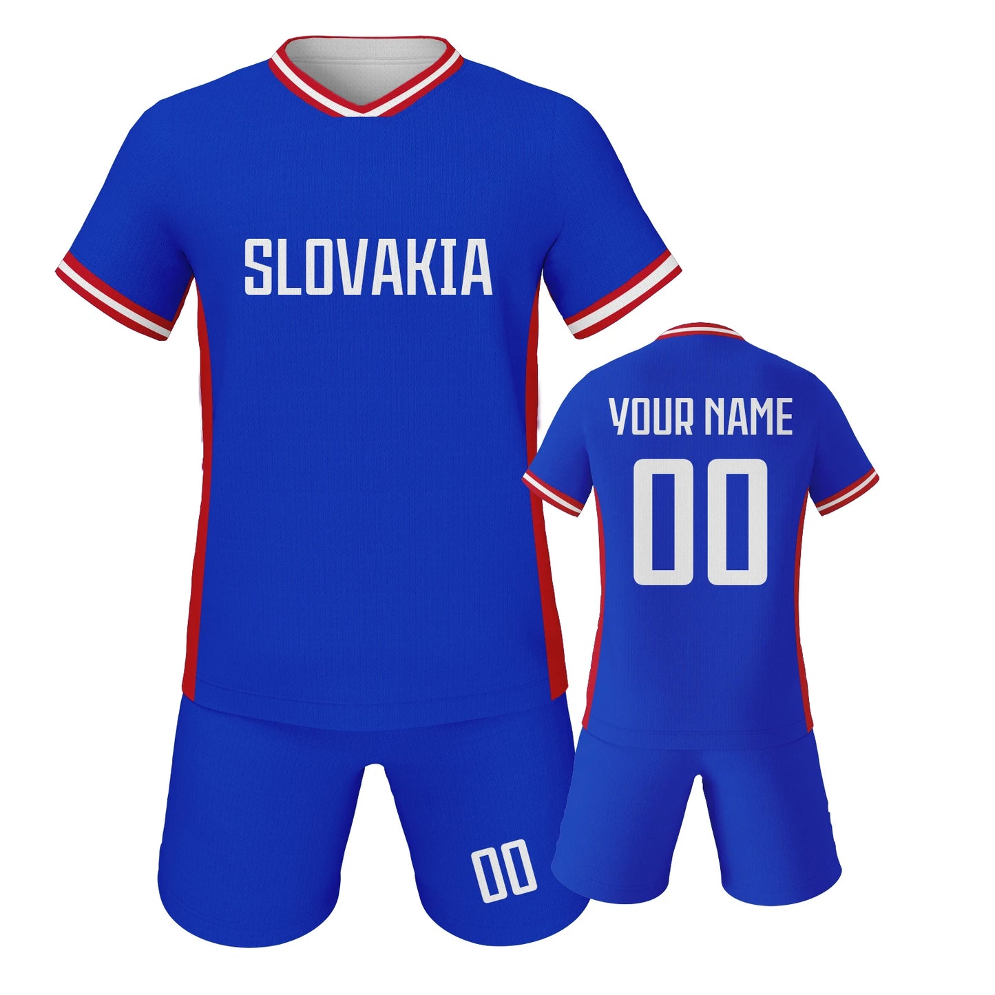 Personalized Slovakia Kids Soccer Jersey - Custom Name & Number Breathable Youth Training Kit