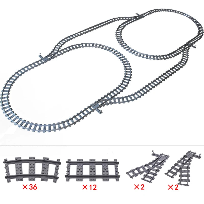 City Train Tracks Building Blocks Kit For Kids DIY Creativity