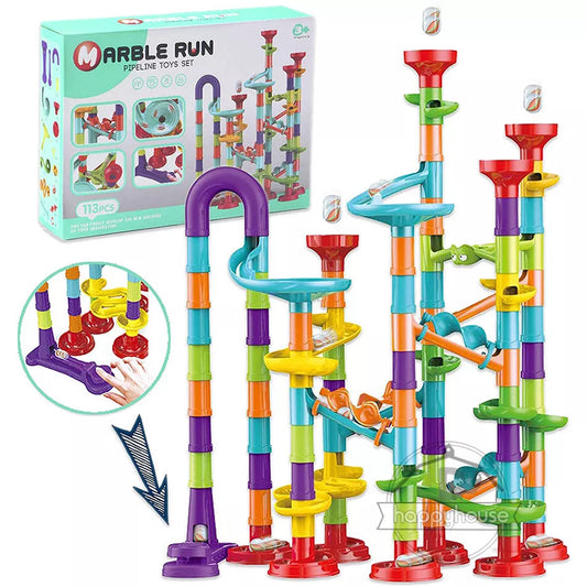 Marble Run Race Track Building Blocks Set with 105 Pieces and 30 Marbles - ToylandEU