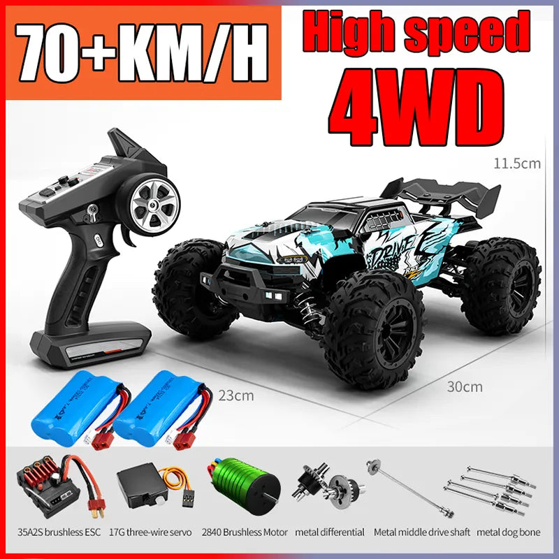 Rc Car Off Road 4x4 High Speed 75KM/H Remote Control Car With LED - ToylandEU