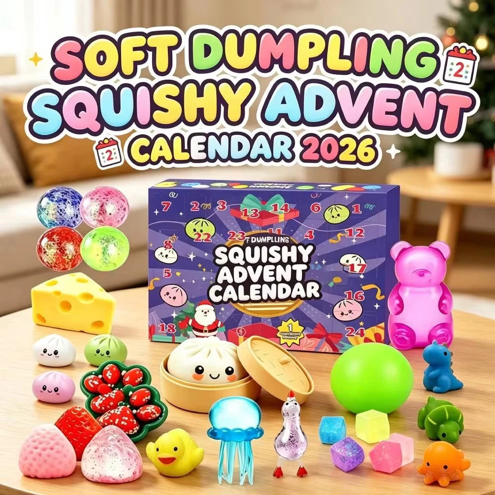 Dumpling Advent Calendar | Santa Theme | Mini Squeeze Toys | Stocking Stuffer