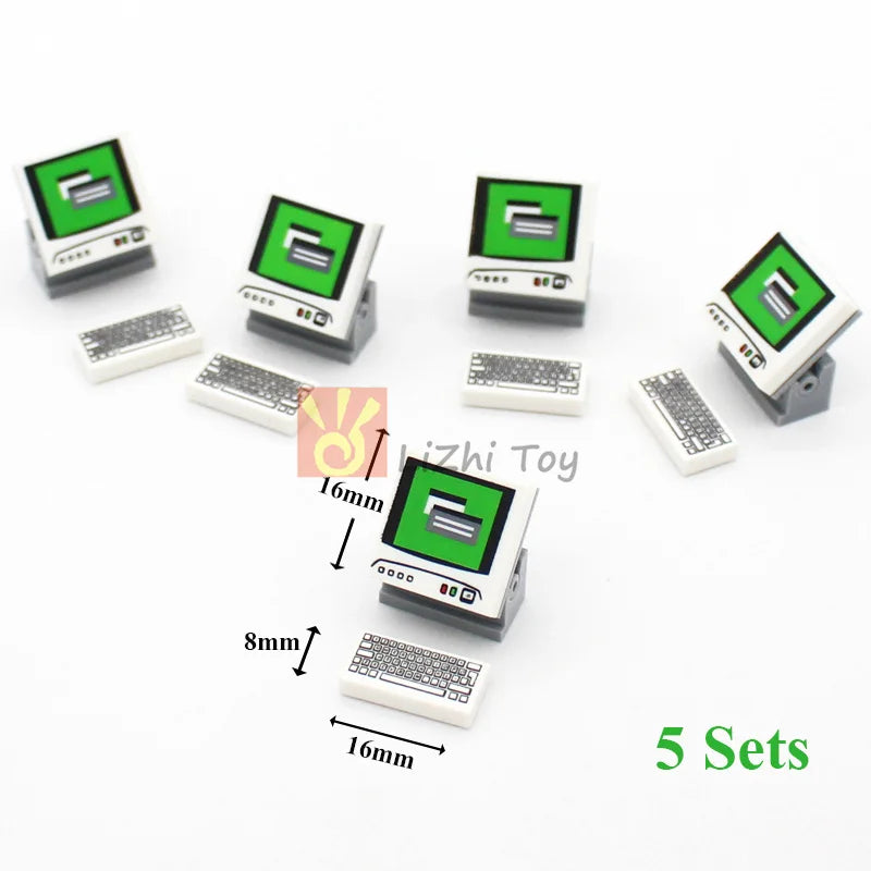 Printed Round 2X2 Building Blocks | Universal Fit | Pizza Clock Graphics
