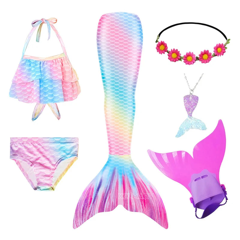 Mermaid Costume For Girls With Tail And Monofin Cosplay Ready