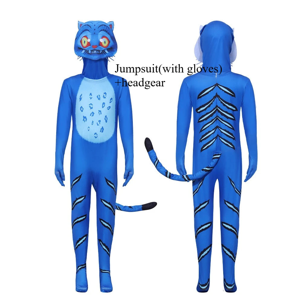 Kids Cosplay Costume | Tiger Animal Suit | Polyester Blend | Boys Girls Set