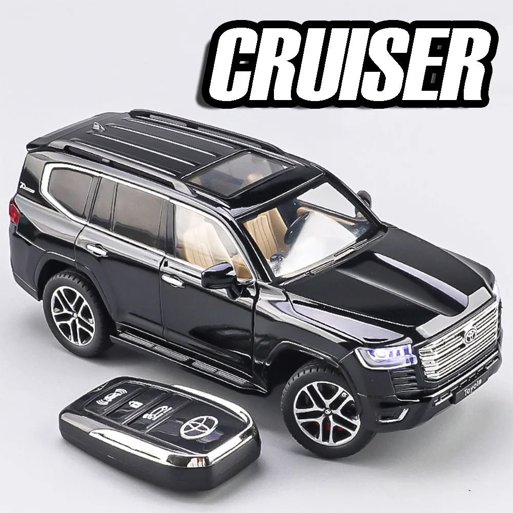 Diecast Toy Car | 1:24 Scale | Sound And Light Pull Back | Land Cruiser For Kids