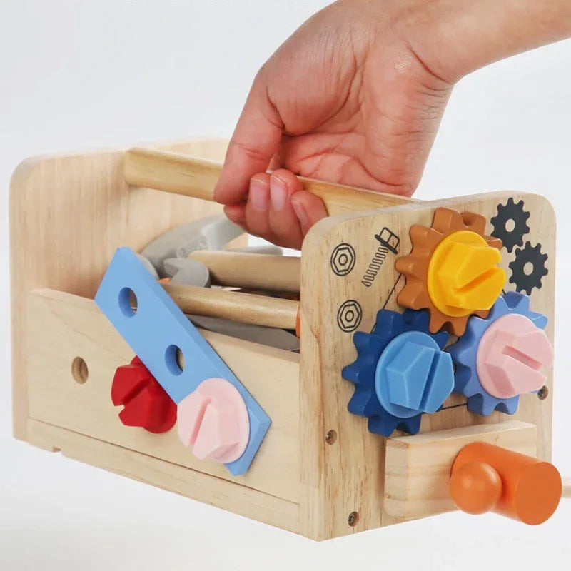 Baby Wooden Repair Toolbox Montesori Toys Table Toys for Kids Screw - ToylandEU