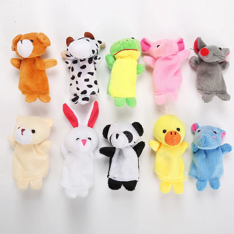10Pcs  Animal Plush Finger Puppet Toys for Kids