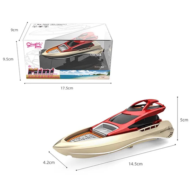 Mini RC Boat Radio Remote Controlled High Speed Ship with LED Lights