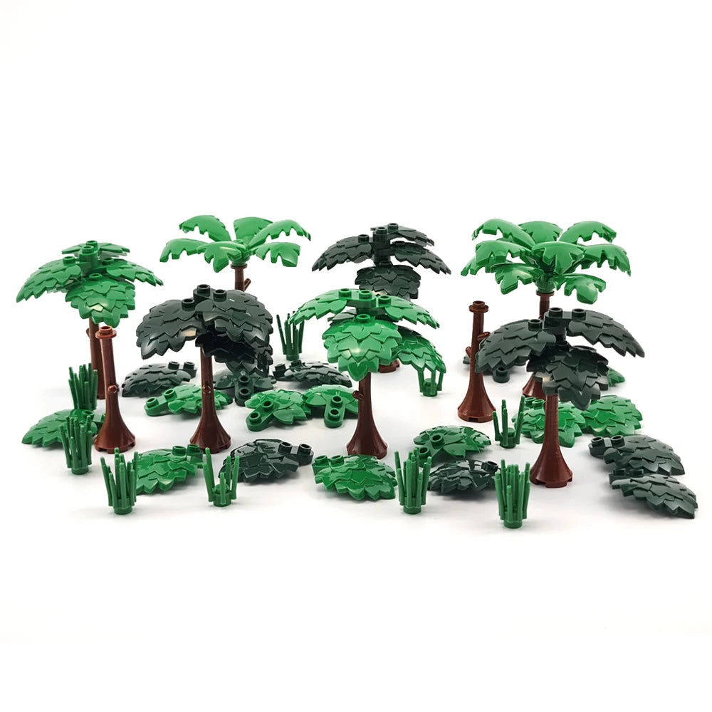 Block Trees | Compatible Brick Design | Plastic Garden Style | Unisex Model