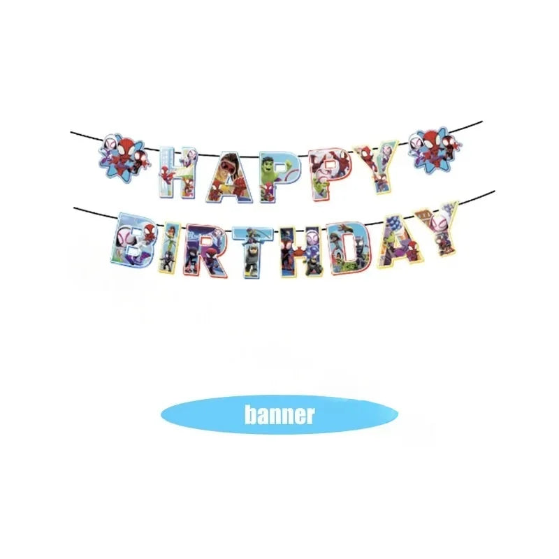 Spider Hero Tableware Kit | Birthday Party Supplies | Plates Cups Tablecloth
