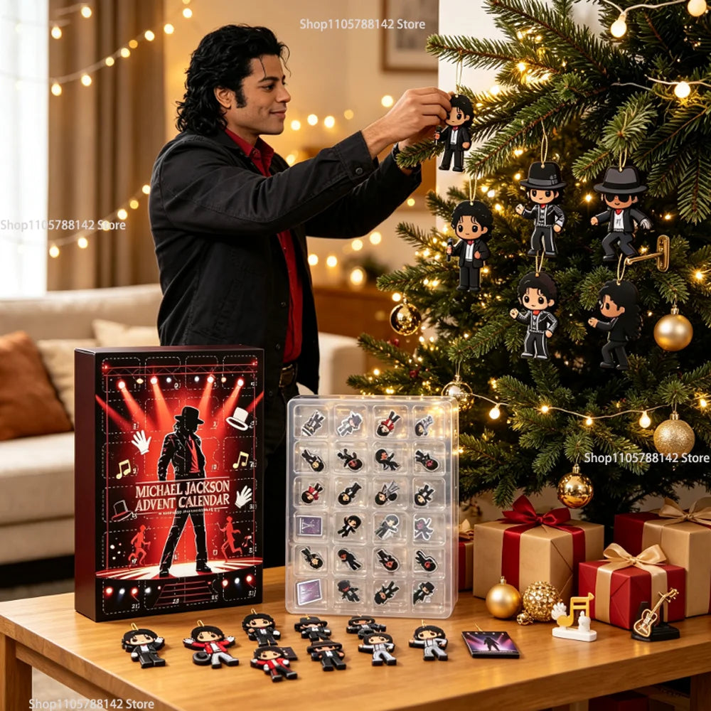 Advent Calendar | Michael Jackson Classic | 24 Day 2D Acrylic Figurines | DIY Tree Decor Fan Party Gift