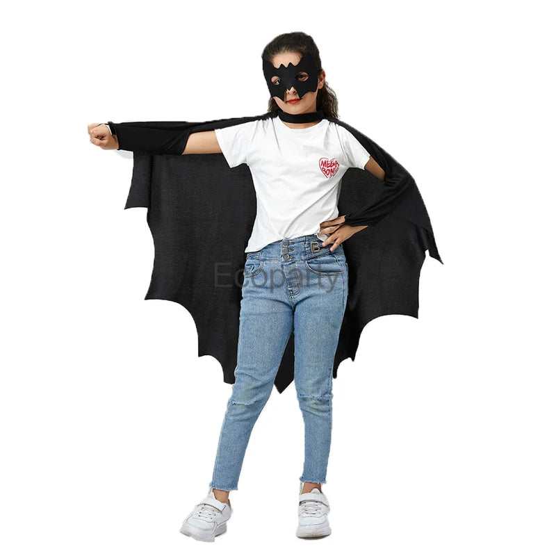 Kids Bat Costume Set - Halloween Cape & Mask for Spooky Fun