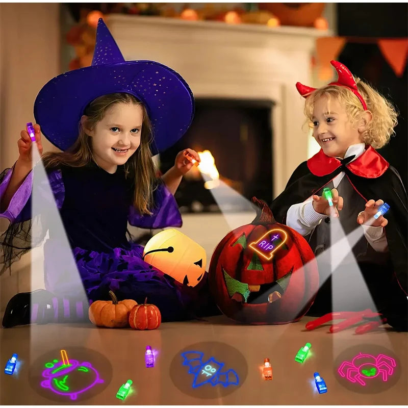 Halloween LED Finger Lights | Pumpkin Shape | Battery Powered | 12 To 48 Pc Pack