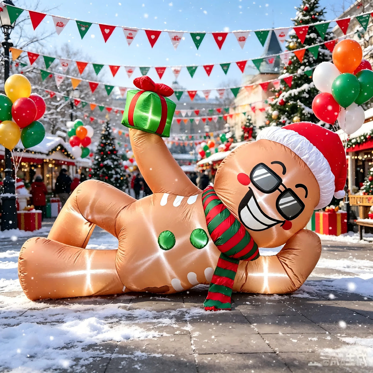 Inflatable Gingerbread Man | 9.5 Ft | Led Lights | Christmas Yard Decor