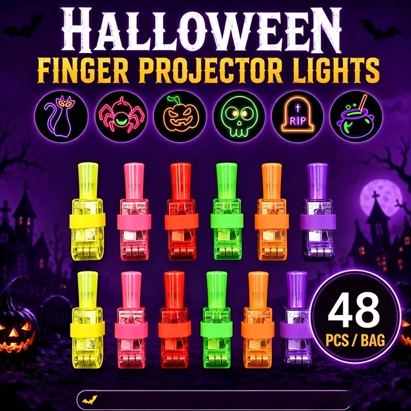 Halloween LED Finger Lights | Pumpkin Shape | Battery Powered | 12 To 48 Pc Pack