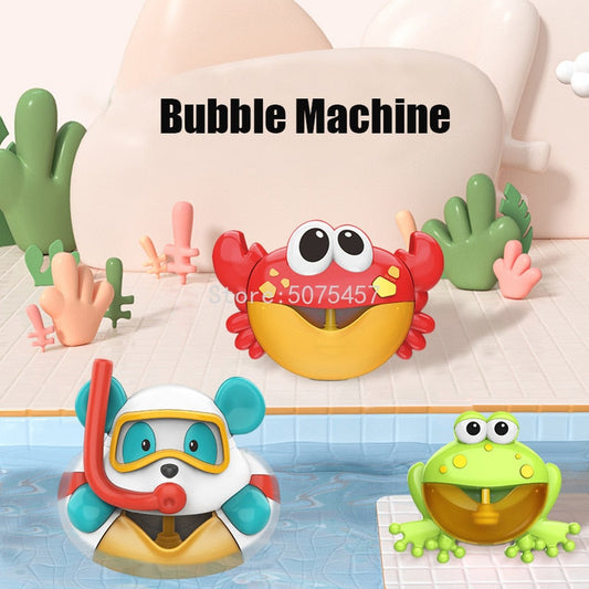 Baby Bath Toys Bubble Machine Crab Bear Duck for Kids | Bathtub Soap Automatic Bubble Maker | Bathroom Toys for Kids