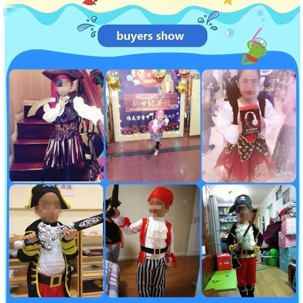 Deluxe Pirate Costume Set for Kids - Cute Unisex Shirt & Pants for Carnival & Halloween Celebrations