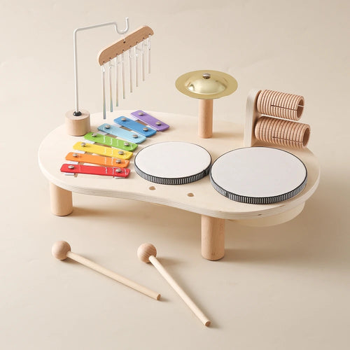 Musical Wooden Drum Kit for Children - Montessori Educational Baby Aeolian Bells Rattle AliExpress Toyland EU