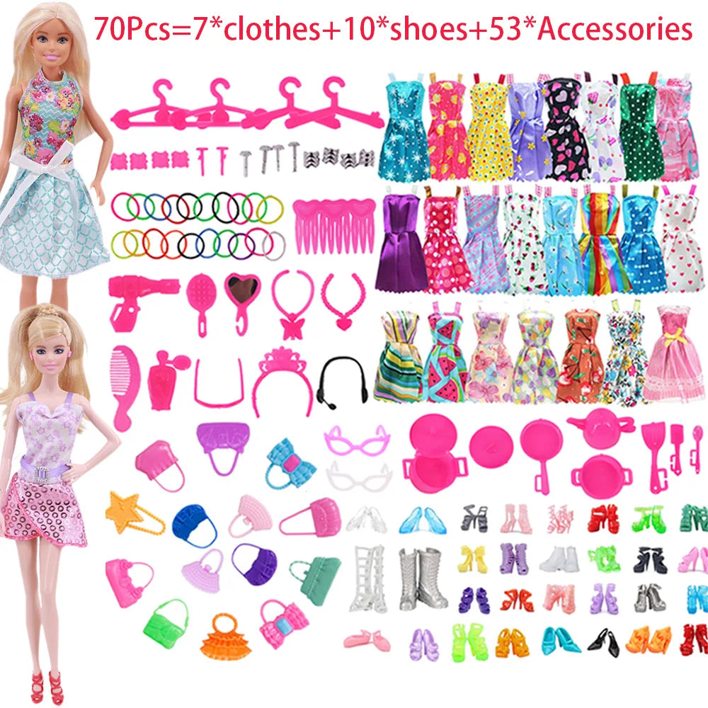 Complete 30cm Doll Accessories Set With Clothes Shoes Jewelry