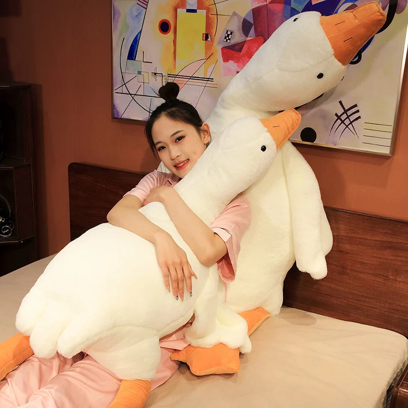 Big Size Fluffy Big White Goose Plush Toys Sleep Pillow Animal Goose - ToylandEU