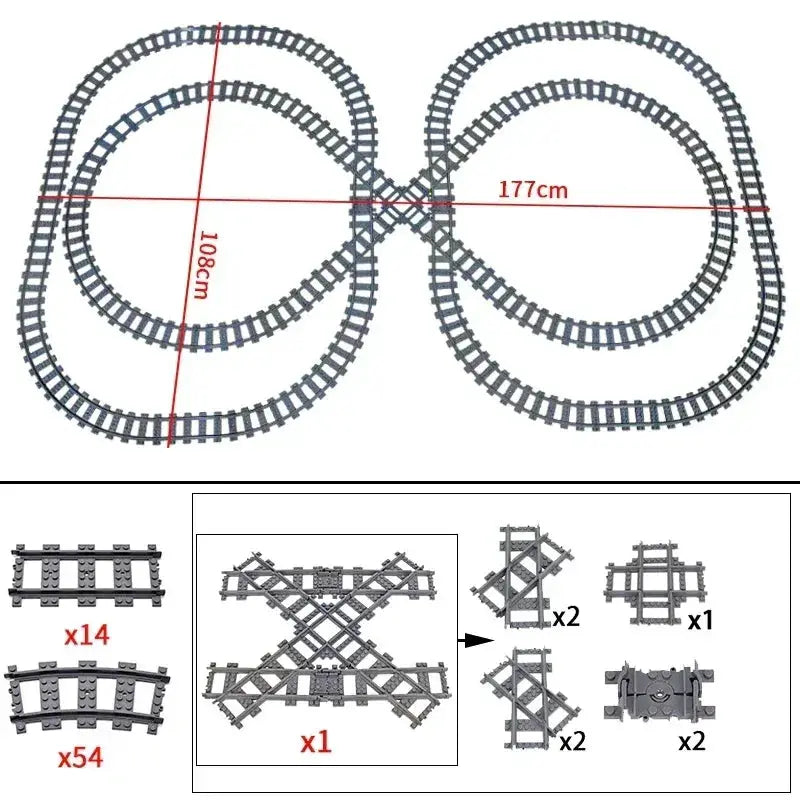 Lego Compatible Flexible Train Tracks Building Set For Kids - ToylandEU