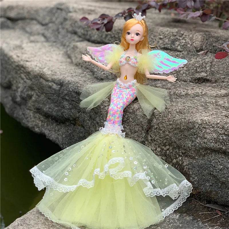 45cm Mermaid Doll Girl Toy Blue Eyes Princess Wedding Dress - ToylandEU