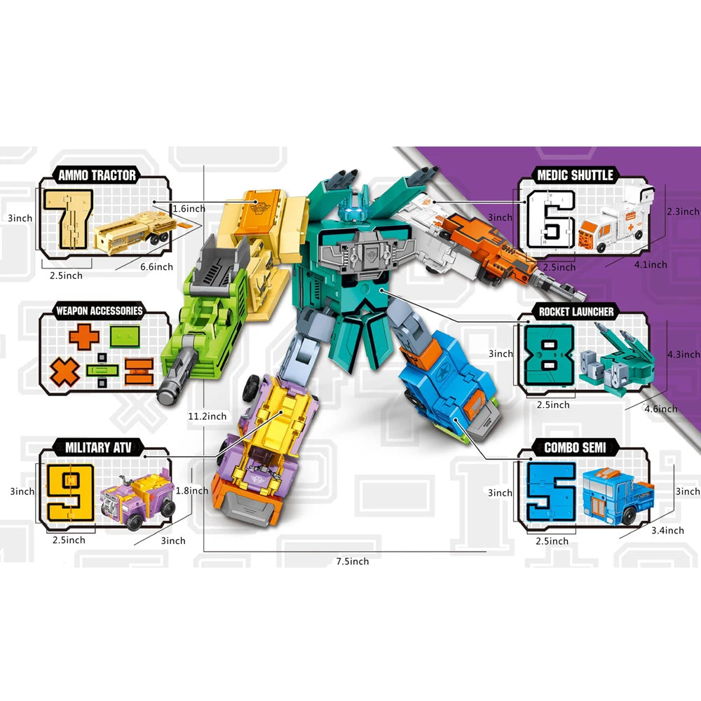 Number Robot adaptable Assemble Digit Robot Adaptable Math Toys - ToylandEU