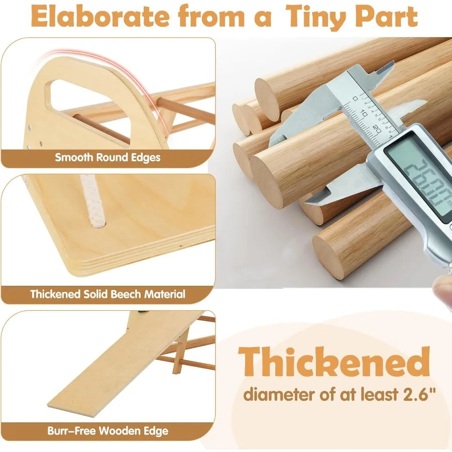 Wooden Montessori Indoor Jungle Gym 8 In 1 Climber