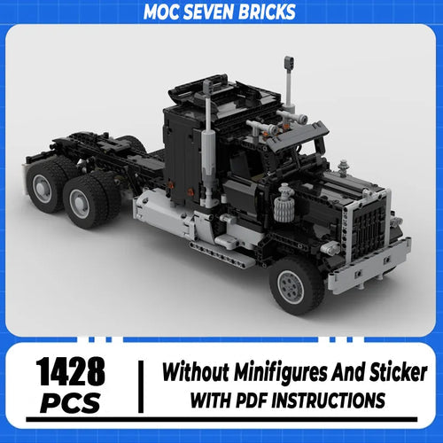 Moc Building Blocks  Black RC Semi Truck Hauler Model Technical Bricks ToylandEU.com Toyland EU