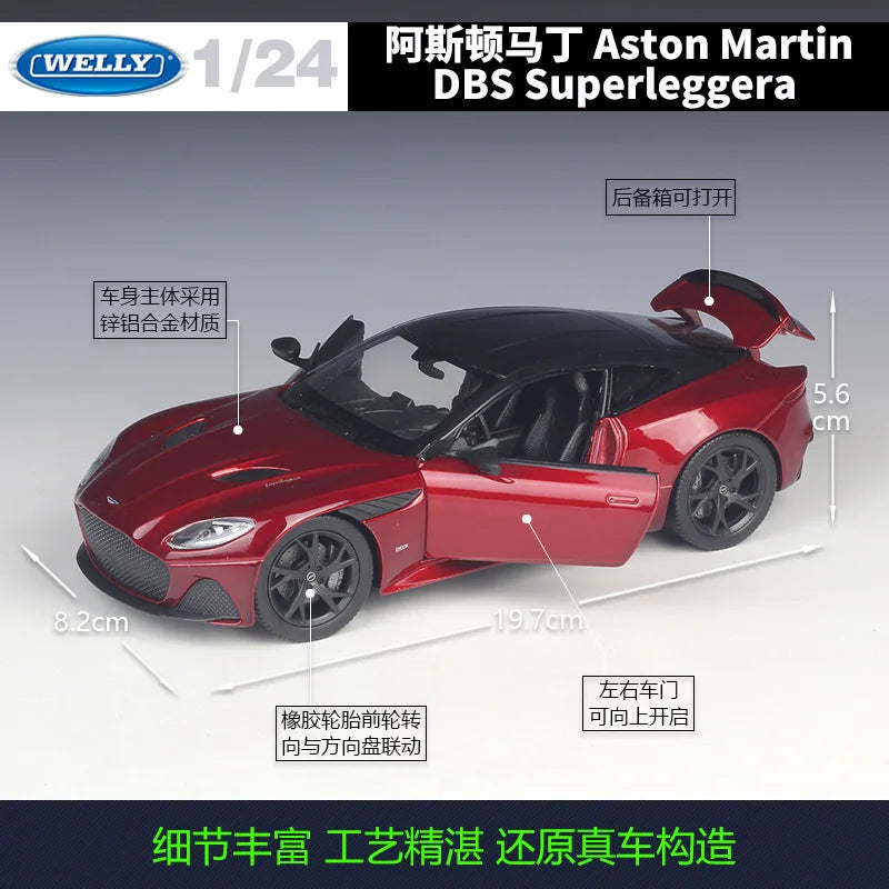 Diecast Car Model | Aston Martin DBS Superleggera | 1:24 Scale Alloy | 19.7 cm