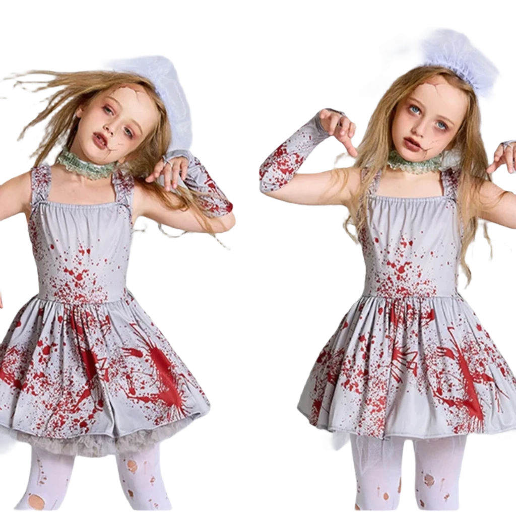 Spooktacular Kids Zombie Bride Costume - Ultimate Halloween Costume