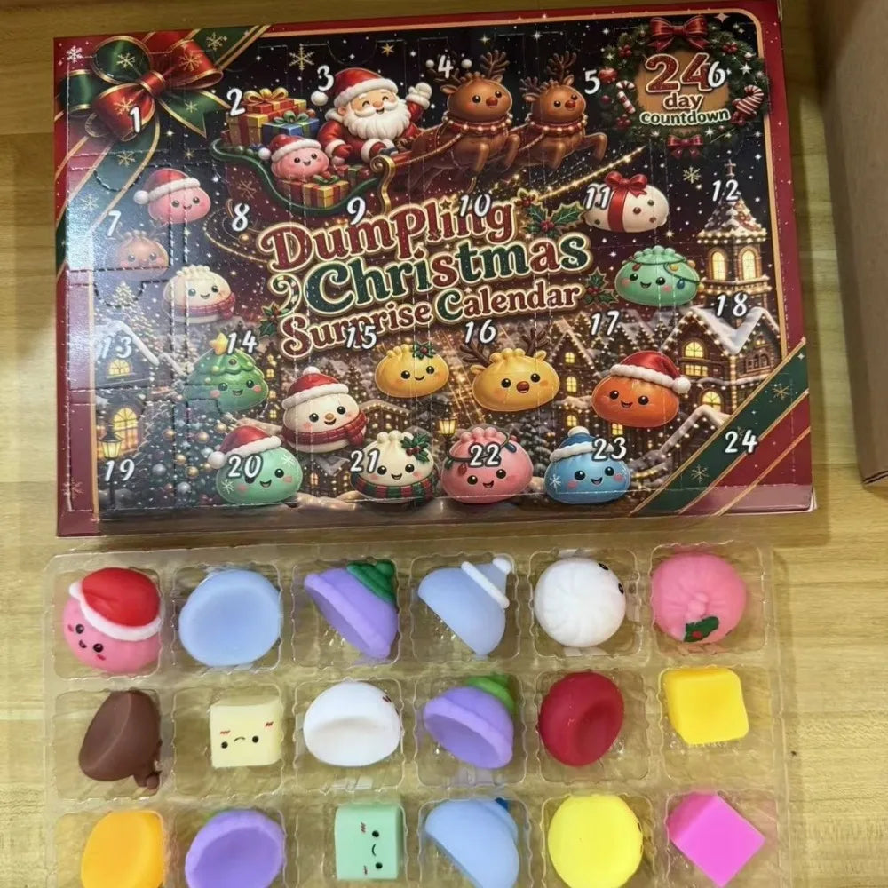 Advent Calendar | 24 Day Dumpling Mystery Surprise | Anxiety Relief Slow Rising Toys | Random Blind Box Gift
