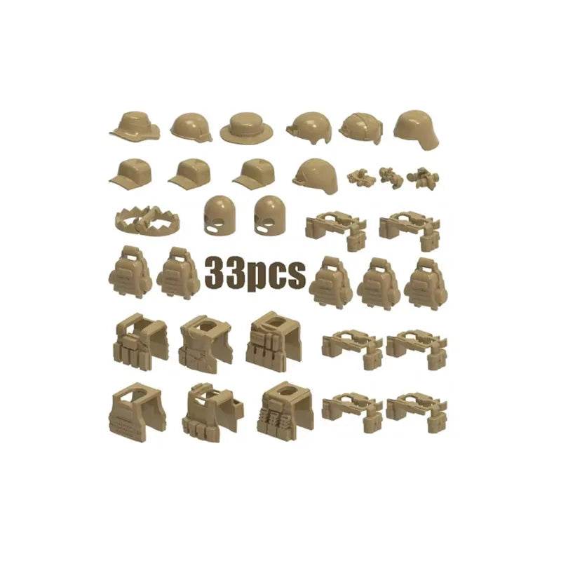 Premium Building Blocks Set Camouflage Military Equipment With Roadblock And Aircraft Parts For Kids - ToylandEU