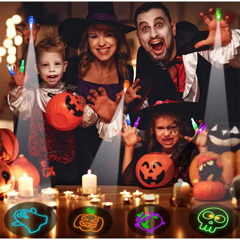 LED Finger Projector Lights | Glow In Dark | Plastic Body | 12-48 Pack