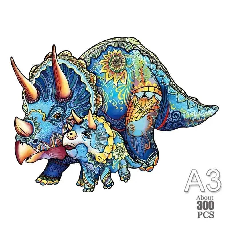 3D Wooden Animal Jigsaw Puzzle For All Ages Interactive Lion - ToylandEU